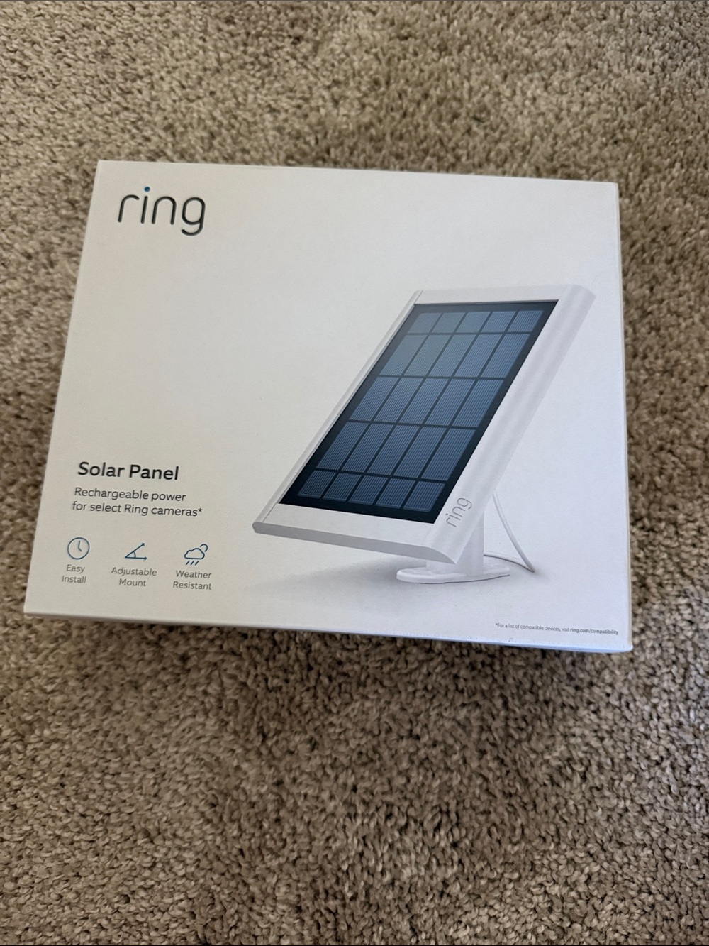 Ring Solar Panel Charger - White